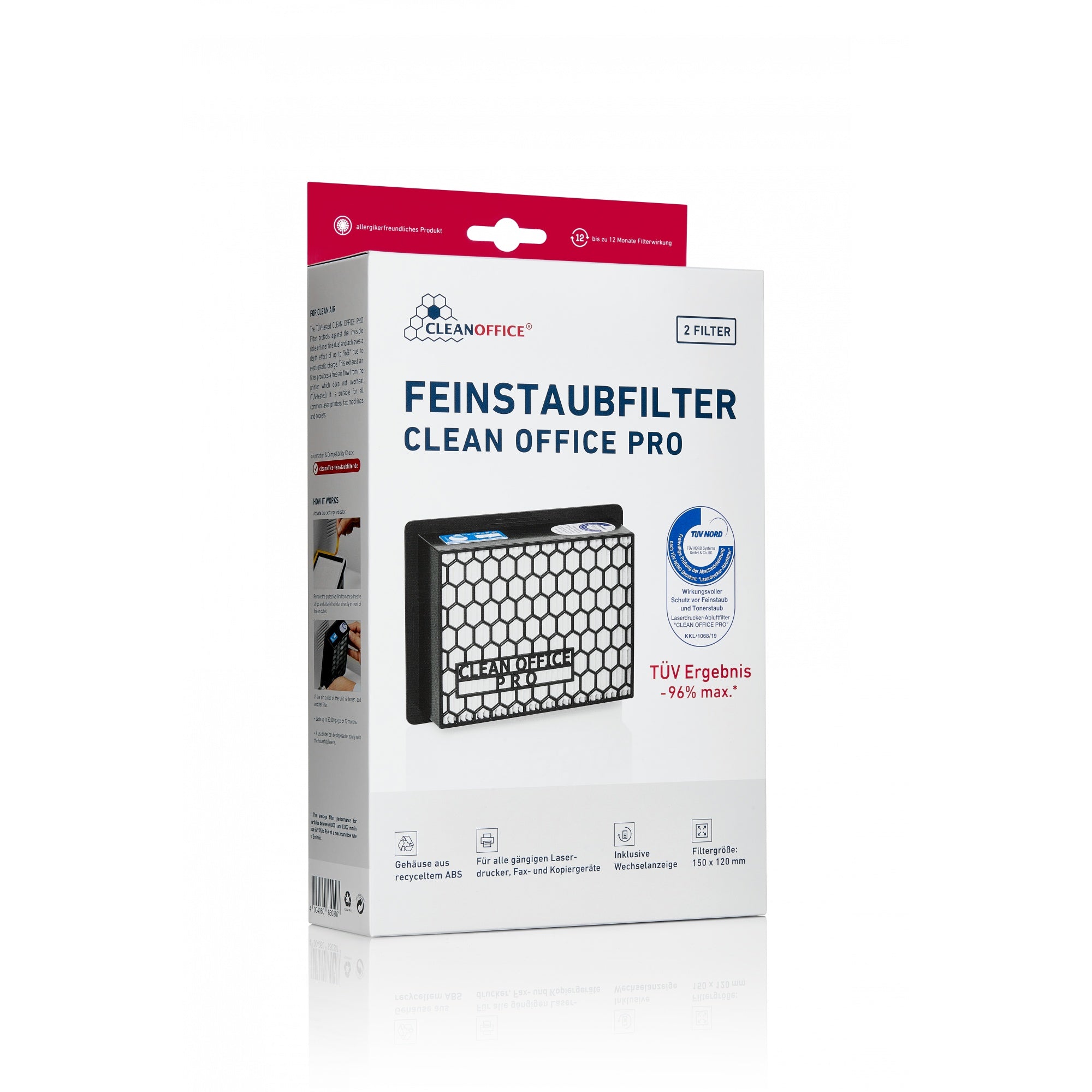 Clean Office Pro 2er Pack Feinstaubfilter für Drucker Clean Office Pro 2er Pack Feinstaubfilter für Drucker